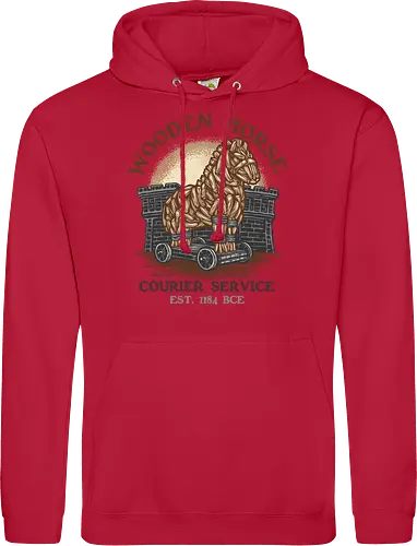 Wooden Horse Courier Service - Movie, film, myth, adventure, poem, action, fantasy, mythic, horse - Standard Hoodie