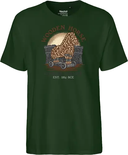 Wooden Horse Courier Service - Movie, film, myth, adventure, poem, action, fantasy, mythic, horse - Fairtrade T-Shirt