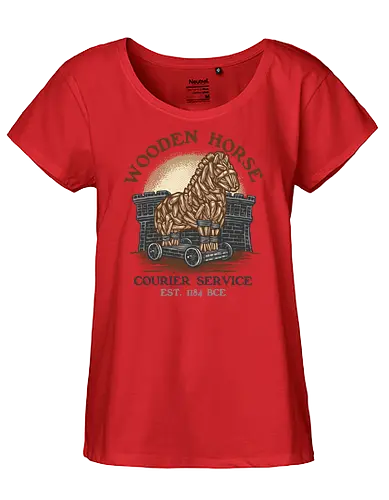 Wooden Horse Courier Service - Movie, film, myth, adventure, poem, action, fantasy, mythic, horse - Fairtrade Girl Shirt