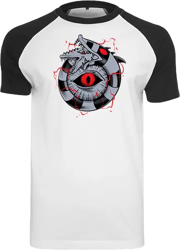 hell ouroboros - Demon, ouroboros, creature, alleyeseeing, snakes, serpent, redeyes, timburton, illuminati - Raglan T-Shirt