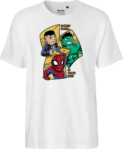 no turning back - Superhero, Superhero, Superhero, superhero, antihero, cool, chibi, cartoon - Fairtrade T-Shirt
