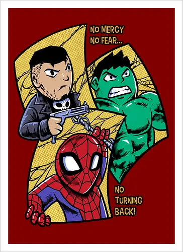 no turning back - Superhero, Superhero, Superhero, superhero, antihero, cool, chibi, cartoon - Artprint