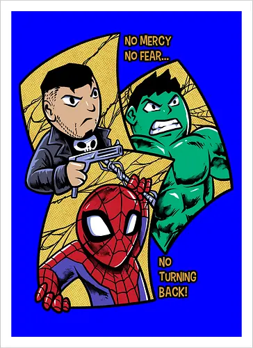 no turning back - Superhero, Superhero, Superhero, superhero, antihero, cool, chibi, cartoon - Artprint