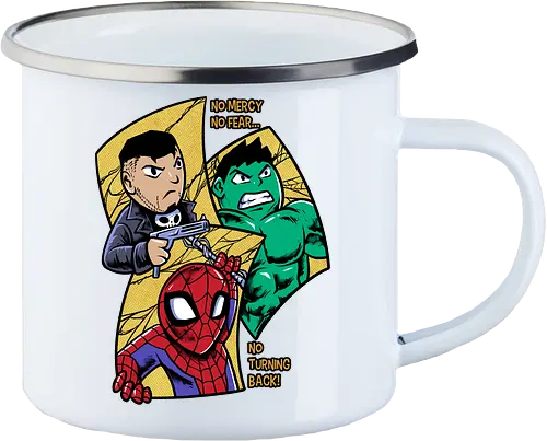 no turning back - Superhero, Superhero, Superhero, superhero, antihero, cool, chibi, cartoon - Enamel Mug