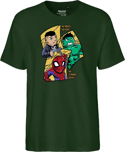 no turning back - Superhero, Superhero, Superhero, superhero, antihero, cool, chibi, cartoon - Fairtrade T-Shirt
