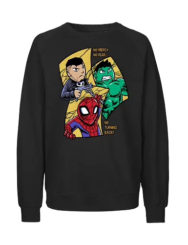no turning back - Superhero, Superhero, Superhero, superhero, antihero, cool, chibi, cartoon - Fairtrade Sweatshirt