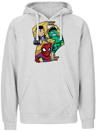 no turning back - Superhero, Superhero, Superhero, superhero, antihero, cool, chibi, cartoon - Fairtrade Hoodie
