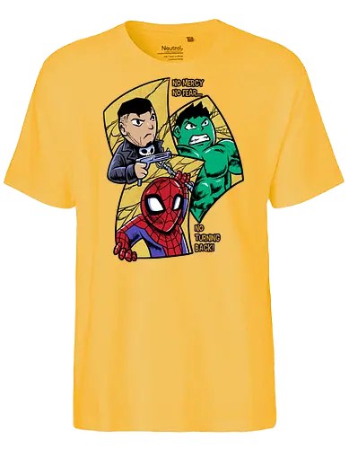 no turning back - Superhero, Superhero, Superhero, superhero, antihero, cool, chibi, cartoon - Fairtrade T-Shirt