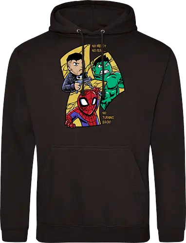 no turning back - Superhero, Superhero, Superhero, superhero, antihero, cool, chibi, cartoon - Standard Hoodie