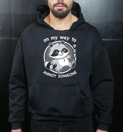 Cute Annoying Raccoon - Cute, Cute Animals, Raccoon, Funny Raccoon, Annoy, Annoyed, Annoying, Tanuki, Fun, Funny, Animal, Pet, Funny Animals, Cute Animals, Pets, Sarcasm, Irony, Joke, Jokes, Adorable, Mascot, Japan, Japanese - Cropped Hoodie