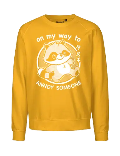 Cute Annoying Raccoon - Cute, Cute Animals, Raccoon, Funny Raccoon, Annoy, Annoyed, Annoying, Tanuki, Fun, Funny, Animal, Pet, Funny Animals, Cute Animals, Pets, Sarcasm, Irony, Joke, Jokes, Adorable, Mascot, Japan, Japanese - Fairtrade Sweatshirt