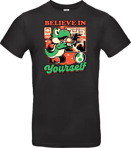 Dinosaur Kaiju Game - Dino, Dinosaurs, Dinosaur, Cute Kaiju, Kaiju, Mushrooms, Mushroom, Video Games, Video Game, Games, Game, Vintage, Retro, Retro Vintage, Platform, Adventure, Fantasy, Magic, Magical, Trained, Train, Training, Gym, Eat, Eating, Poster, I Believe In You, Believe, I Believe - Standard T-Shirt