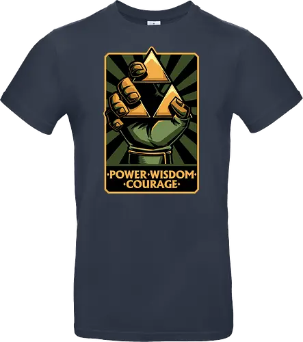 Elf Game Triangle - Power, Courage, Wisdom, Triangle, Cool, Awesome, Classic, Classic Video Games, Classic Video Game, Classic Games, Classic Game, Video Games, Video Game, Vintage, Retro, Retro Vintage, Vintage Games, Fantasy, Adventure, Magic, Magical, Elf, Elfs, Revolution, Poster - Standard T-Shirt