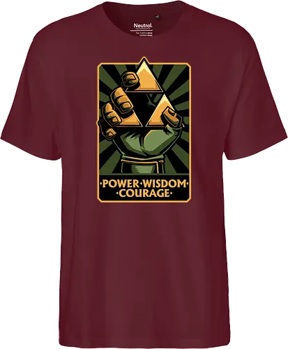 Elf Game Triangle - Power, Courage, Wisdom, Triangle, Cool, Awesome, Classic, Classic Video Games, Classic Video Game, Classic Games, Classic Game, Video Games, Video Game, Vintage, Retro, Retro Vintage, Vintage Games, Fantasy, Adventure, Magic, Magical, Elf, Elfs, Revolution, Poster - Fairtrade T-Shirt