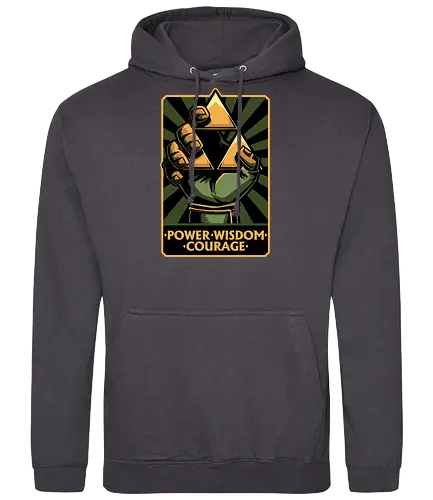 Elf Game Triangle - Power, Courage, Wisdom, Triangle, Cool, Awesome, Classic, Classic Video Games, Classic Video Game, Classic Games, Classic Game, Video Games, Video Game, Vintage, Retro, Retro Vintage, Vintage Games, Fantasy, Adventure, Magic, Magical, Elf, Elfs, Revolution, Poster - Standard Hoodie