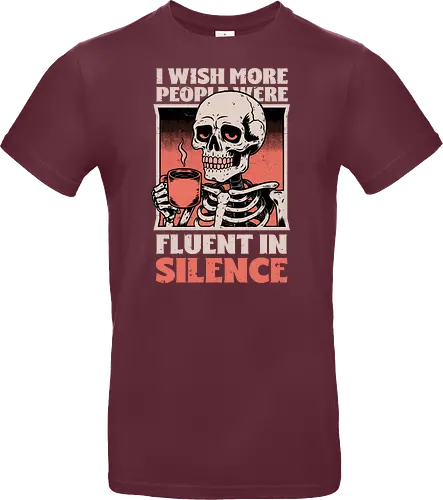 Skull Coffee Silence - Skull, Skeleton, Spooky Season, Spooky, Spooky Cute, Spooky Art, Spooky Vibes, Creepy, Creepy Cute, Scary, Scary Cute, Scary Art, Coffee, Coffee Shop, Coffee Time, Coffee Lover, Funny Coffee, Coffee Cup, Silence, Fun, Funny, Awesome, Cool, Sarcasm, Irony, Beverage, Hot, Antisocial, Antisocial Vibes, Antisocial Vibe, Anti Social, Social, Social Anxiety, Social Commentary, Social Issues, Social Distancing, Tired, Smile, Halloween - Standard T-Shirt