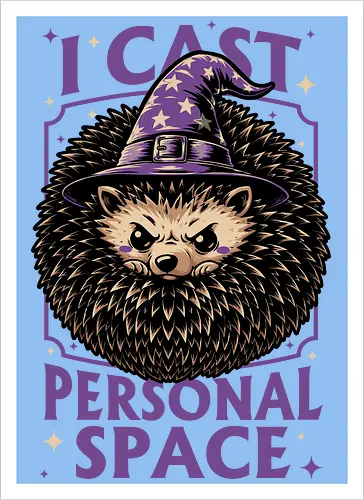 Hedgehog Wizard Magic - Rpg, Hedgehog, Personal Space, Dungeons, Pet, Animal, Fantasy, Adventure, Cool, Funny, Fun, Awesome, Nerd, Geek, Tabletop Game, Tabletop, Tabletop Rpg, Tabletop Gaming, Role-playing Game, Roleplay, Dungeon, Dungeon Master, Sorcery, Sorcerer, Wizard, Ritual, Magic, Magical, Magical Creatures, Magic, Magician, Black Magic - Artprint