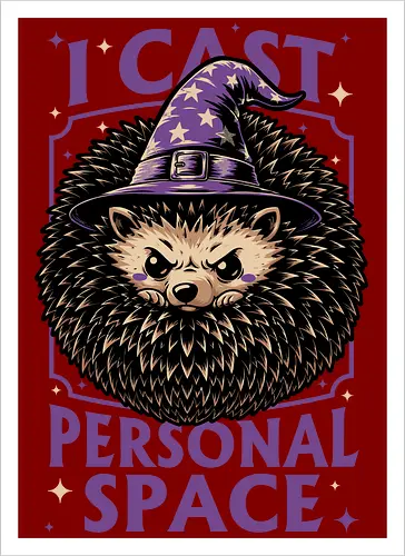 Hedgehog Wizard Magic - Rpg, Hedgehog, Personal Space, Dungeons, Pet, Animal, Fantasy, Adventure, Cool, Funny, Fun, Awesome, Nerd, Geek, Tabletop Game, Tabletop, Tabletop Rpg, Tabletop Gaming, Role-playing Game, Roleplay, Dungeon, Dungeon Master, Sorcery, Sorcerer, Wizard, Ritual, Magic, Magical, Magical Creatures, Magic, Magician, Black Magic - Artprint