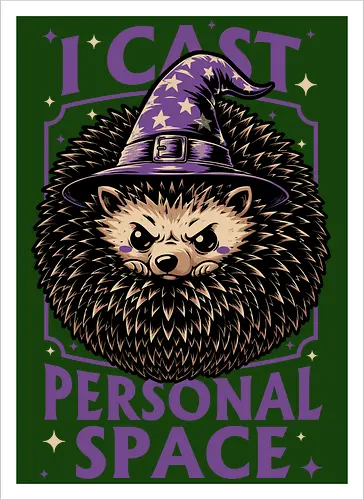 Hedgehog Wizard Magic - Rpg, Hedgehog, Personal Space, Dungeons, Pet, Animal, Fantasy, Adventure, Cool, Funny, Fun, Awesome, Nerd, Geek, Tabletop Game, Tabletop, Tabletop Rpg, Tabletop Gaming, Role-playing Game, Roleplay, Dungeon, Dungeon Master, Sorcery, Sorcerer, Wizard, Ritual, Magic, Magical, Magical Creatures, Magic, Magician, Black Magic - Artprint