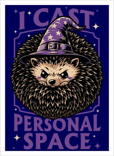 Hedgehog Wizard Magic - Rpg, Hedgehog, Personal Space, Dungeons, Pet, Animal, Fantasy, Adventure, Cool, Funny, Fun, Awesome, Nerd, Geek, Tabletop Game, Tabletop, Tabletop Rpg, Tabletop Gaming, Role-playing Game, Roleplay, Dungeon, Dungeon Master, Sorcery, Sorcerer, Wizard, Ritual, Magic, Magical, Magical Creatures, Magic, Magician, Black Magic - Artprint