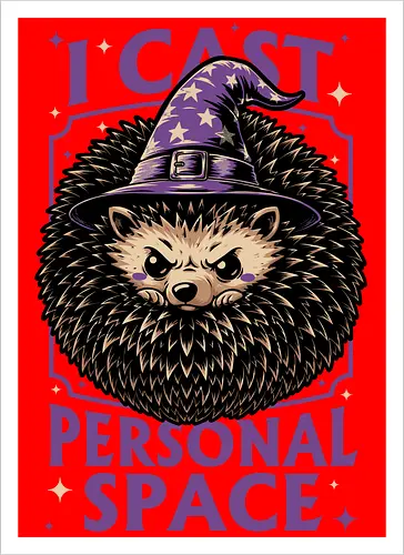 Hedgehog Wizard Magic - Rpg, Hedgehog, Personal Space, Dungeons, Pet, Animal, Fantasy, Adventure, Cool, Funny, Fun, Awesome, Nerd, Geek, Tabletop Game, Tabletop, Tabletop Rpg, Tabletop Gaming, Role-playing Game, Roleplay, Dungeon, Dungeon Master, Sorcery, Sorcerer, Wizard, Ritual, Magic, Magical, Magical Creatures, Magic, Magician, Black Magic - Artprint