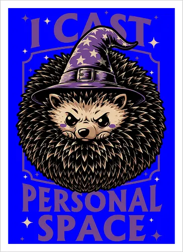 Hedgehog Wizard Magic - Rpg, Hedgehog, Personal Space, Dungeons, Pet, Animal, Fantasy, Adventure, Cool, Funny, Fun, Awesome, Nerd, Geek, Tabletop Game, Tabletop, Tabletop Rpg, Tabletop Gaming, Role-playing Game, Roleplay, Dungeon, Dungeon Master, Sorcery, Sorcerer, Wizard, Ritual, Magic, Magical, Magical Creatures, Magic, Magician, Black Magic - Artprint