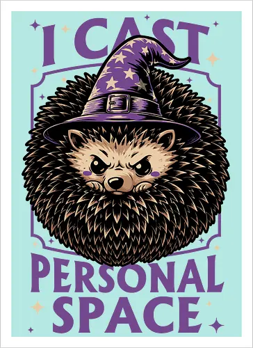 Hedgehog Wizard Magic - Rpg, Hedgehog, Personal Space, Dungeons, Pet, Animal, Fantasy, Adventure, Cool, Funny, Fun, Awesome, Nerd, Geek, Tabletop Game, Tabletop, Tabletop Rpg, Tabletop Gaming, Role-playing Game, Roleplay, Dungeon, Dungeon Master, Sorcery, Sorcerer, Wizard, Ritual, Magic, Magical, Magical Creatures, Magic, Magician, Black Magic - Artprint