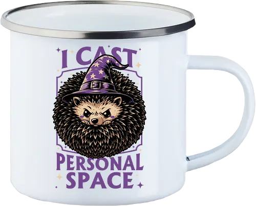 Hedgehog Wizard Magic - Rpg, Hedgehog, Personal Space, Dungeons, Pet, Animal, Fantasy, Adventure, Cool, Funny, Fun, Awesome, Nerd, Geek, Tabletop Game, Tabletop, Tabletop Rpg, Tabletop Gaming, Role-playing Game, Roleplay, Dungeon, Dungeon Master, Sorcery, Sorcerer, Wizard, Ritual, Magic, Magical, Magical Creatures, Magic, Magician, Black Magic - Enamel Mug