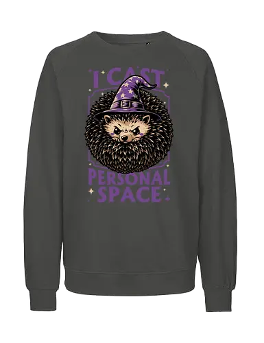 Hedgehog Wizard Magic - Rpg, Hedgehog, Personal Space, Dungeons, Pet, Animal, Fantasy, Adventure, Cool, Funny, Fun, Awesome, Nerd, Geek, Tabletop Game, Tabletop, Tabletop Rpg, Tabletop Gaming, Role-playing Game, Roleplay, Dungeon, Dungeon Master, Sorcery, Sorcerer, Wizard, Ritual, Magic, Magical, Magical Creatures, Magic, Magician, Black Magic - Fairtrade Sweatshirt