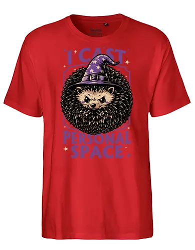 Hedgehog Wizard Magic - Rpg, Hedgehog, Personal Space, Dungeons, Pet, Animal, Fantasy, Adventure, Cool, Funny, Fun, Awesome, Nerd, Geek, Tabletop Game, Tabletop, Tabletop Rpg, Tabletop Gaming, Role-playing Game, Roleplay, Dungeon, Dungeon Master, Sorcery, Sorcerer, Wizard, Ritual, Magic, Magical, Magical Creatures, Magic, Magician, Black Magic - Fairtrade T-Shirt