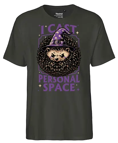 Hedgehog Wizard Magic - Rpg, Hedgehog, Personal Space, Dungeons, Pet, Animal, Fantasy, Adventure, Cool, Funny, Fun, Awesome, Nerd, Geek, Tabletop Game, Tabletop, Tabletop Rpg, Tabletop Gaming, Role-playing Game, Roleplay, Dungeon, Dungeon Master, Sorcery, Sorcerer, Wizard, Ritual, Magic, Magical, Magical Creatures, Magic, Magician, Black Magic - Fairtrade T-Shirt
