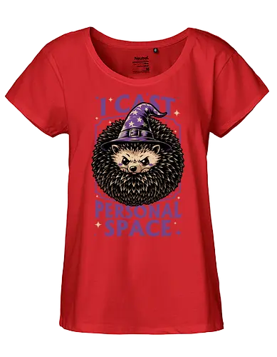 Hedgehog Wizard Magic - Rpg, Hedgehog, Personal Space, Dungeons, Pet, Animal, Fantasy, Adventure, Cool, Funny, Fun, Awesome, Nerd, Geek, Tabletop Game, Tabletop, Tabletop Rpg, Tabletop Gaming, Role-playing Game, Roleplay, Dungeon, Dungeon Master, Sorcery, Sorcerer, Wizard, Ritual, Magic, Magical, Magical Creatures, Magic, Magician, Black Magic - Fairtrade Girl Shirt