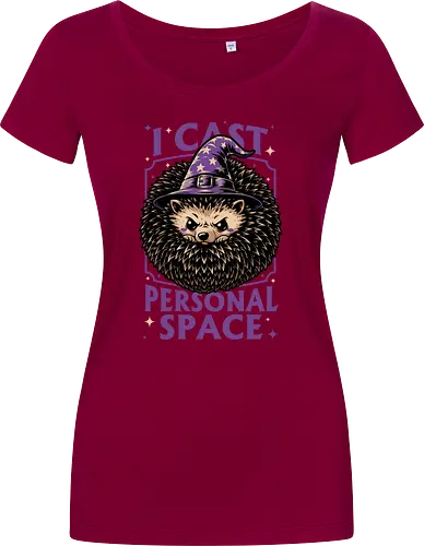 Hedgehog Wizard Magic - Rpg, Hedgehog, Personal Space, Dungeons, Pet, Animal, Fantasy, Adventure, Cool, Funny, Fun, Awesome, Nerd, Geek, Tabletop Game, Tabletop, Tabletop Rpg, Tabletop Gaming, Role-playing Game, Roleplay, Dungeon, Dungeon Master, Sorcery, Sorcerer, Wizard, Ritual, Magic, Magical, Magical Creatures, Magic, Magician, Black Magic - Women T-Shirt
