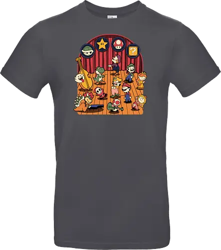 Plumber Game Dance - Mushroom, Turtle, Kingdom, Music, Dance, Dinosaur, Plumber, Video Games, Video Game, Classic Video Game, Tv Show, Mashup, Adventure, Fantasy, Meme, Memes, Internet, Ghost, Magic, Magical - Standard T-Shirt