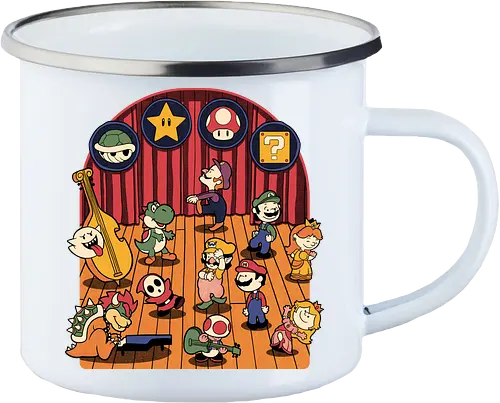 Plumber Game Dance - Mushroom, Turtle, Kingdom, Music, Dance, Dinosaur, Plumber, Video Games, Video Game, Classic Video Game, Tv Show, Mashup, Adventure, Fantasy, Meme, Memes, Internet, Ghost, Magic, Magical - Enamel Mug