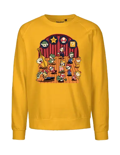 Plumber Game Dance - Mushroom, Turtle, Kingdom, Music, Dance, Dinosaur, Plumber, Video Games, Video Game, Classic Video Game, Tv Show, Mashup, Adventure, Fantasy, Meme, Memes, Internet, Ghost, Magic, Magical - Fairtrade Sweatshirt