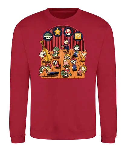 Plumber Game Dance - Mushroom, Turtle, Kingdom, Music, Dance, Dinosaur, Plumber, Video Games, Video Game, Classic Video Game, Tv Show, Mashup, Adventure, Fantasy, Meme, Memes, Internet, Ghost, Magic, Magical - Sweatshirt