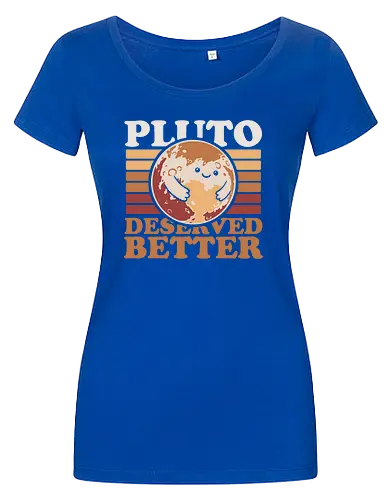 Pluto Vintage Planet - Astronaut, Astronomer, Astrophysicist, Astronomy, Planet, Space, Pluto, Pluto Is A Planet, Science, Science Fiction, Cute, Fun, Funny, Adorable, Joke, Vintage, Retro, Retro Vintage, Asteroids, Asteroid - Women T-Shirt