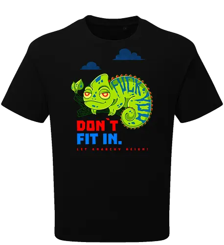 DON`T FIT IN - CHAMELEON, JOKE, FUNNY, ANARCHY, NATURE - Oversize T-Shirt