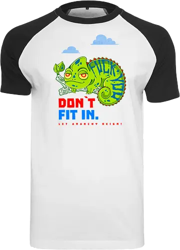 DON`T FIT IN - CHAMELEON, JOKE, FUNNY, ANARCHY, NATURE - Raglan T-Shirt