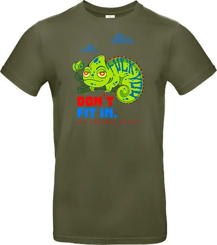 DON`T FIT IN - CHAMELEON, JOKE, FUNNY, ANARCHY, NATURE - Standard T-Shirt