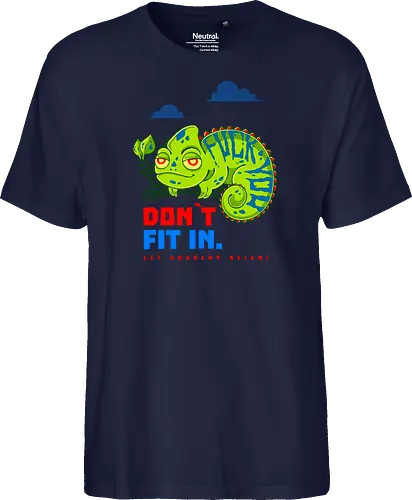DON`T FIT IN - CHAMELEON, JOKE, FUNNY, ANARCHY, NATURE - Fairtrade T-Shirt