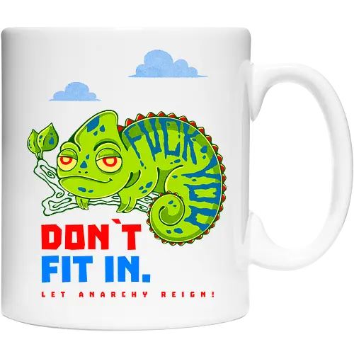 DON`T FIT IN - CHAMELEON, JOKE, FUNNY, ANARCHY, NATURE - Cup