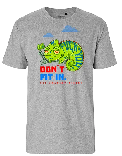 DON`T FIT IN - CHAMELEON, JOKE, FUNNY, ANARCHY, NATURE - Fairtrade T-Shirt