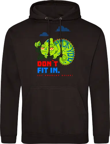 DON`T FIT IN - CHAMELEON, JOKE, FUNNY, ANARCHY, NATURE - Standard Hoodie