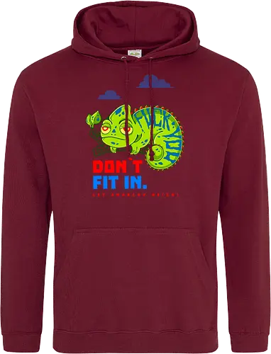 DON`T FIT IN - CHAMELEON, JOKE, FUNNY, ANARCHY, NATURE - Standard Hoodie