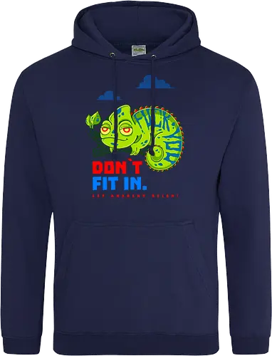 DON`T FIT IN - CHAMELEON, JOKE, FUNNY, ANARCHY, NATURE - Standard Hoodie