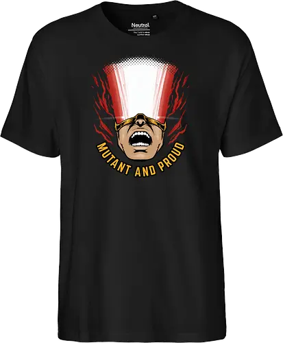 overpower mutant - Superhero, cyclops, superhero, mutant, cool, parody, pantone, colour, antihero, simple - Fairtrade T-Shirt