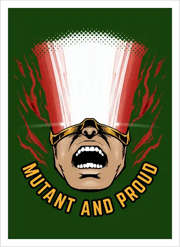 overpower mutant - Superhero, cyclops, superhero, mutant, cool, parody, pantone, colour, antihero, simple - Artprint