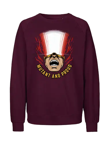 overpower mutant - Superhero, cyclops, superhero, mutant, cool, parody, pantone, colour, antihero, simple - Fairtrade Sweatshirt